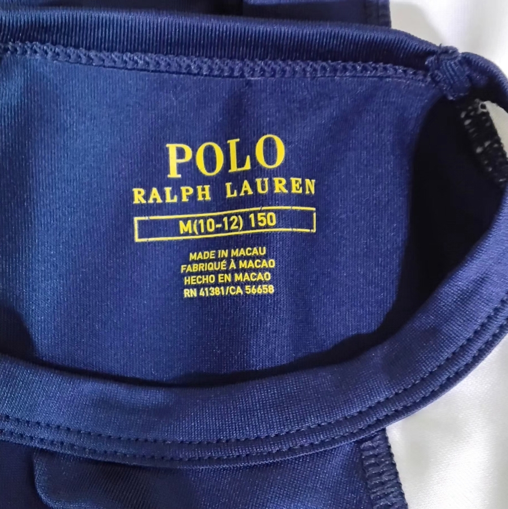 Polo Ralph Lauren Boys Rashguard Shirt 3 Qtr Sleeve Big Pony Size Med Swim Top - Picture 5 of 9